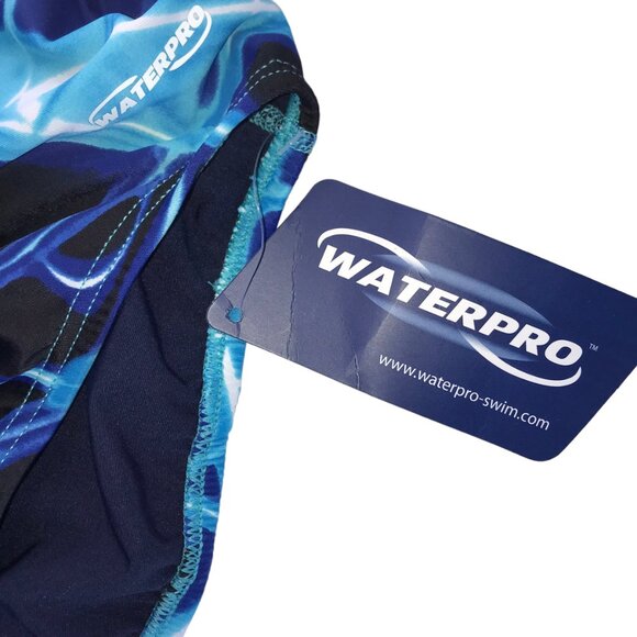 New NWT Women's Swimsuit WATERPRO Size 38 Lightning Blue Thin Strap One Piece - Picture 6 of 9